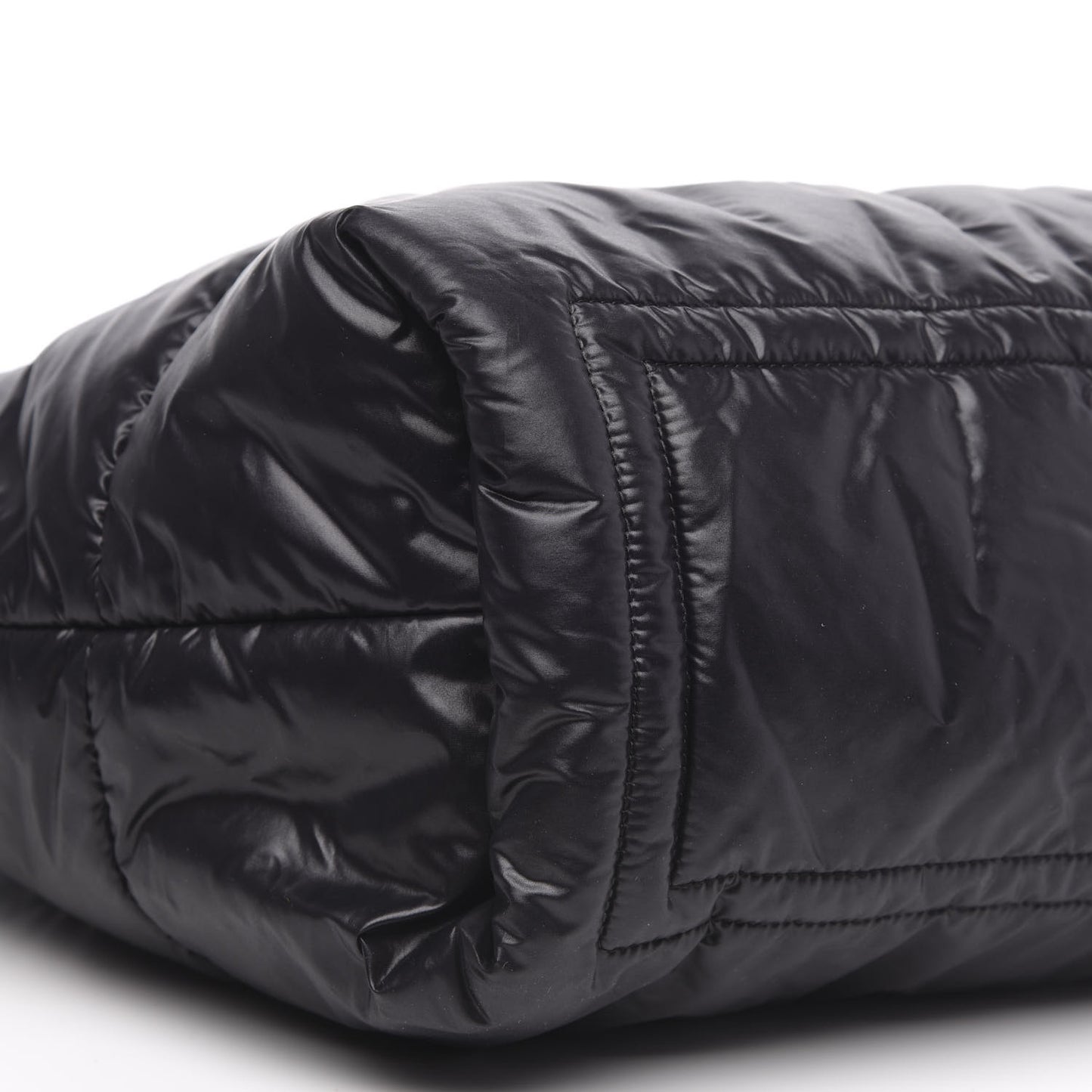 Nylon Quilted Coco Cocoon Reversible Tote Black