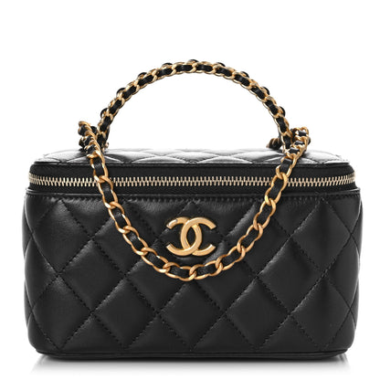 Chanel Lambskin Quilted Pick Me Up Vanity Case Black 1 of 10