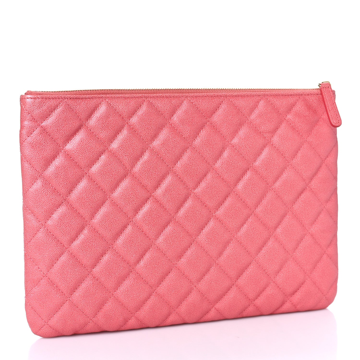 Chanel Iridescent Caviar Quilted Medium Flap Cosmetic Case Pink 3 of 10