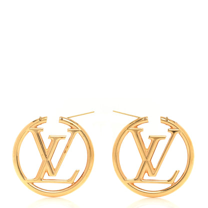 Louis Vuitton Metal Louise Hoop Earrings Gold 3 of 4