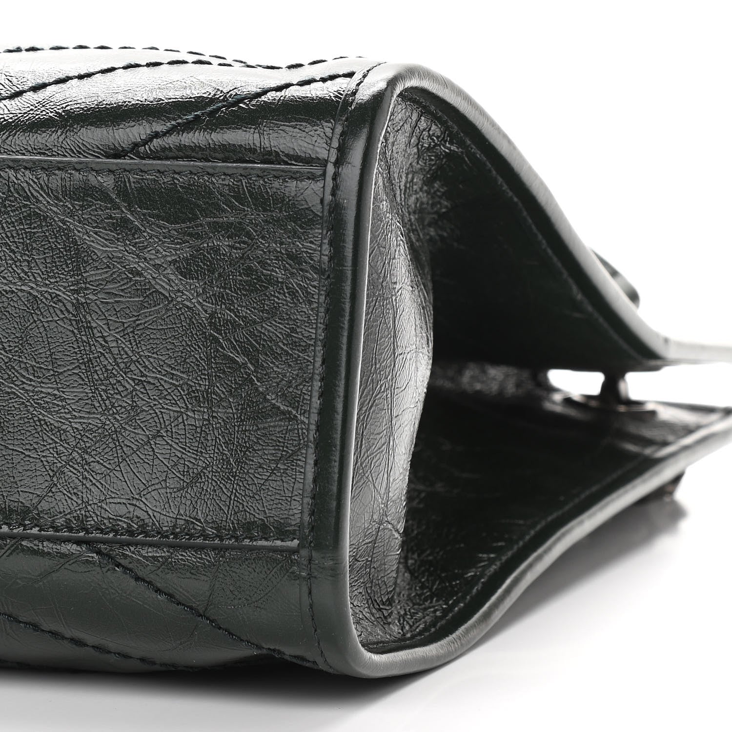 Saint Laurent Crinkled Calfskin Matelasse Monogram Medium Niki Shopper Tote New Vert 9 of 12