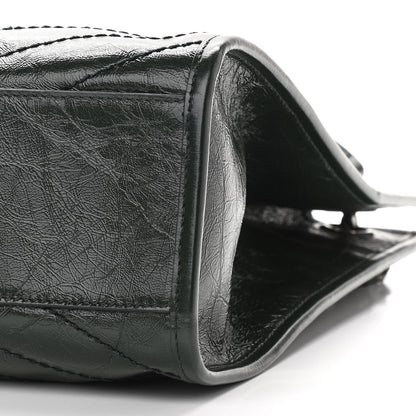 Saint Laurent Crinkled Calfskin Matelasse Monogram Medium Niki Shopper Tote New Vert 9 of 12