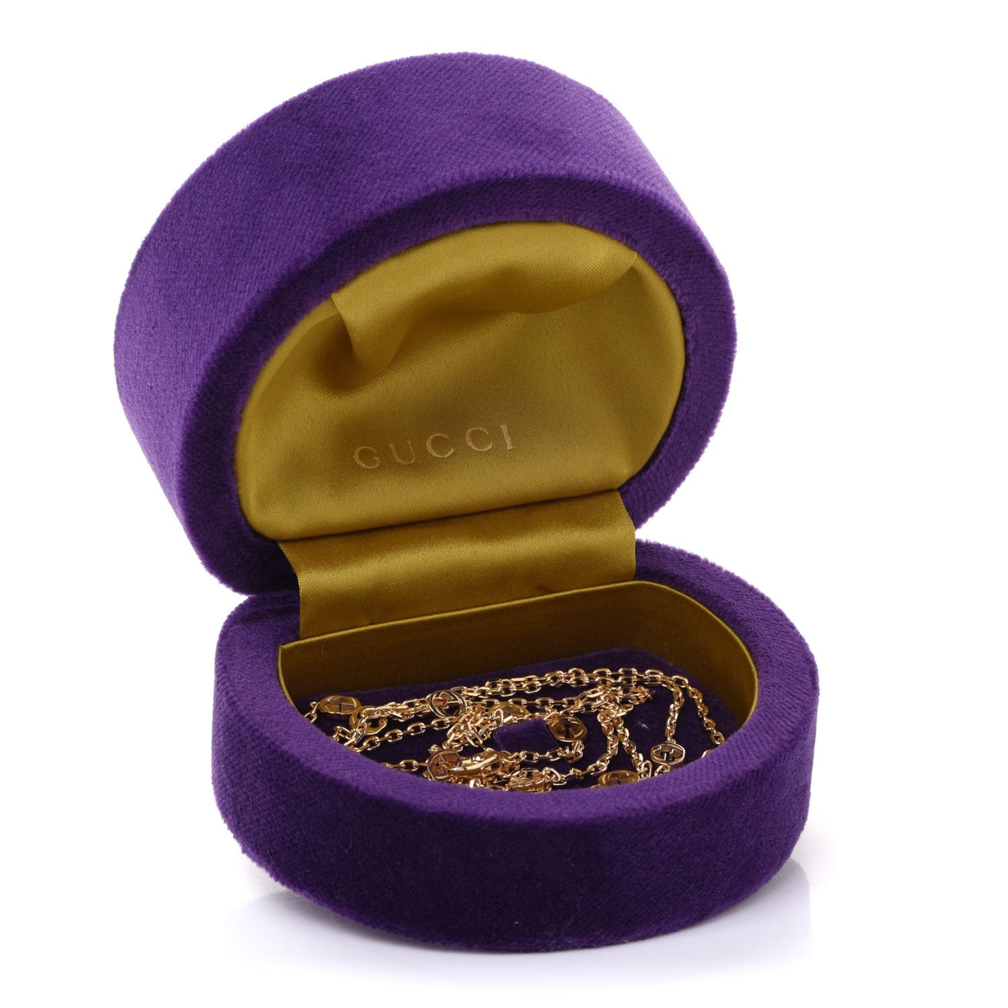 18K Yellow Gold Running GG Station Necklace