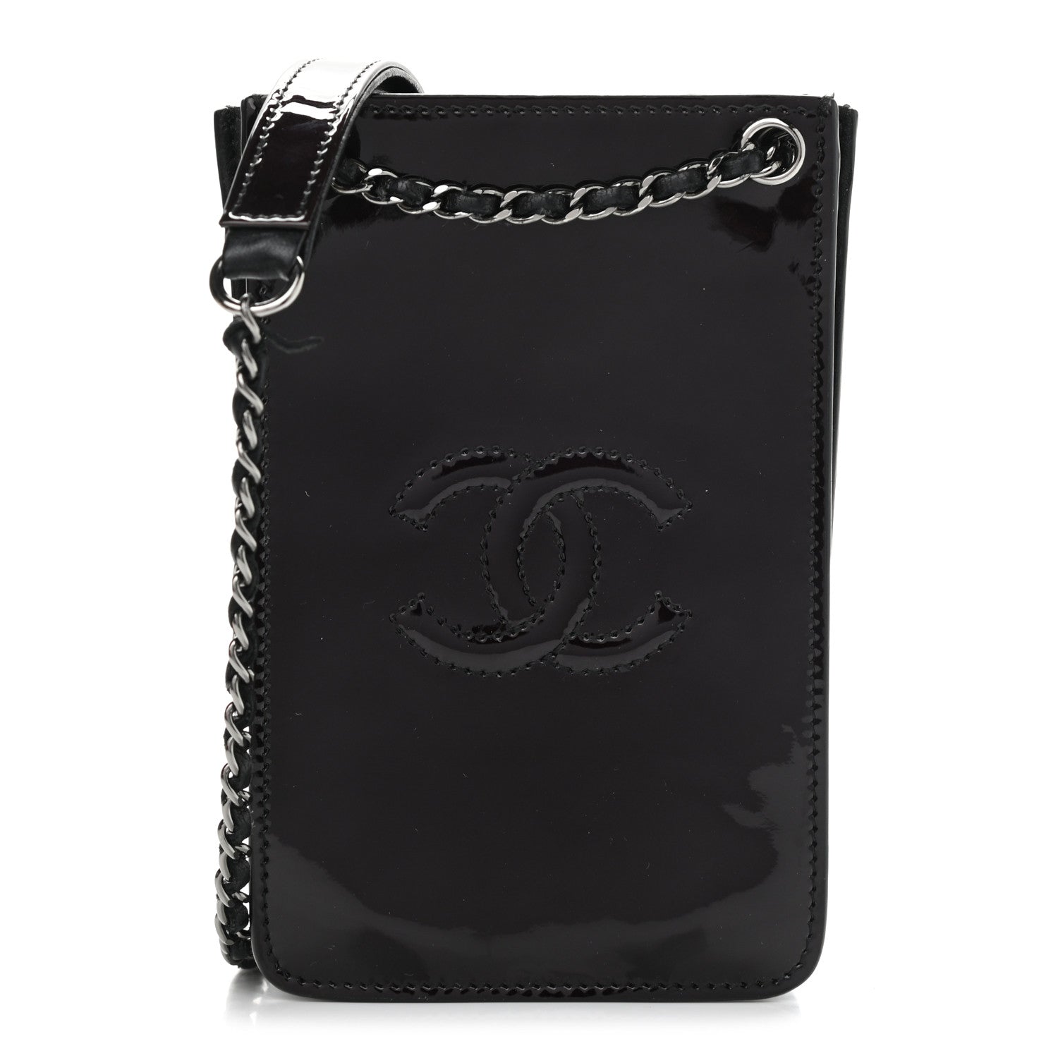Chanel Patent CC Phone Holder Crossbody Black 1 of 14