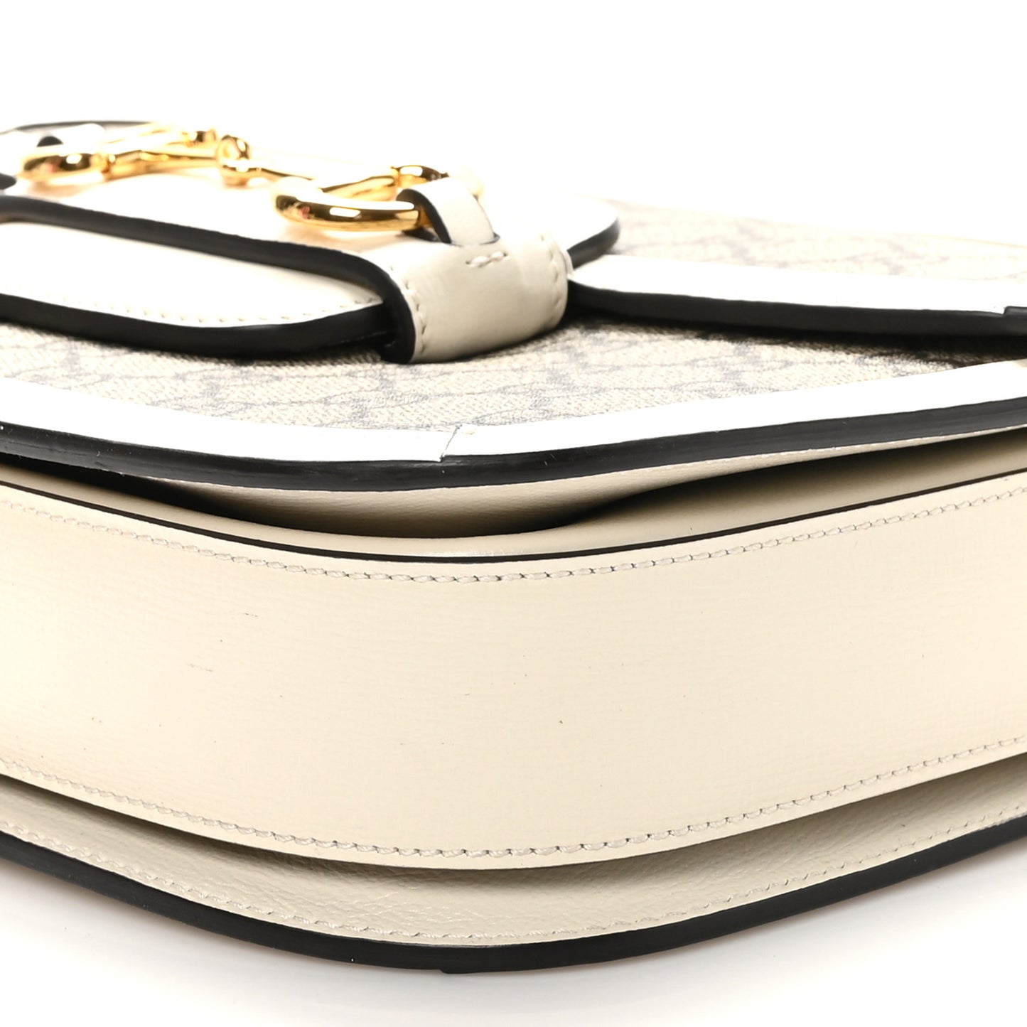 GG Supreme Monogram Horsebit 1955 Shoulder Bag Beige Mystic White