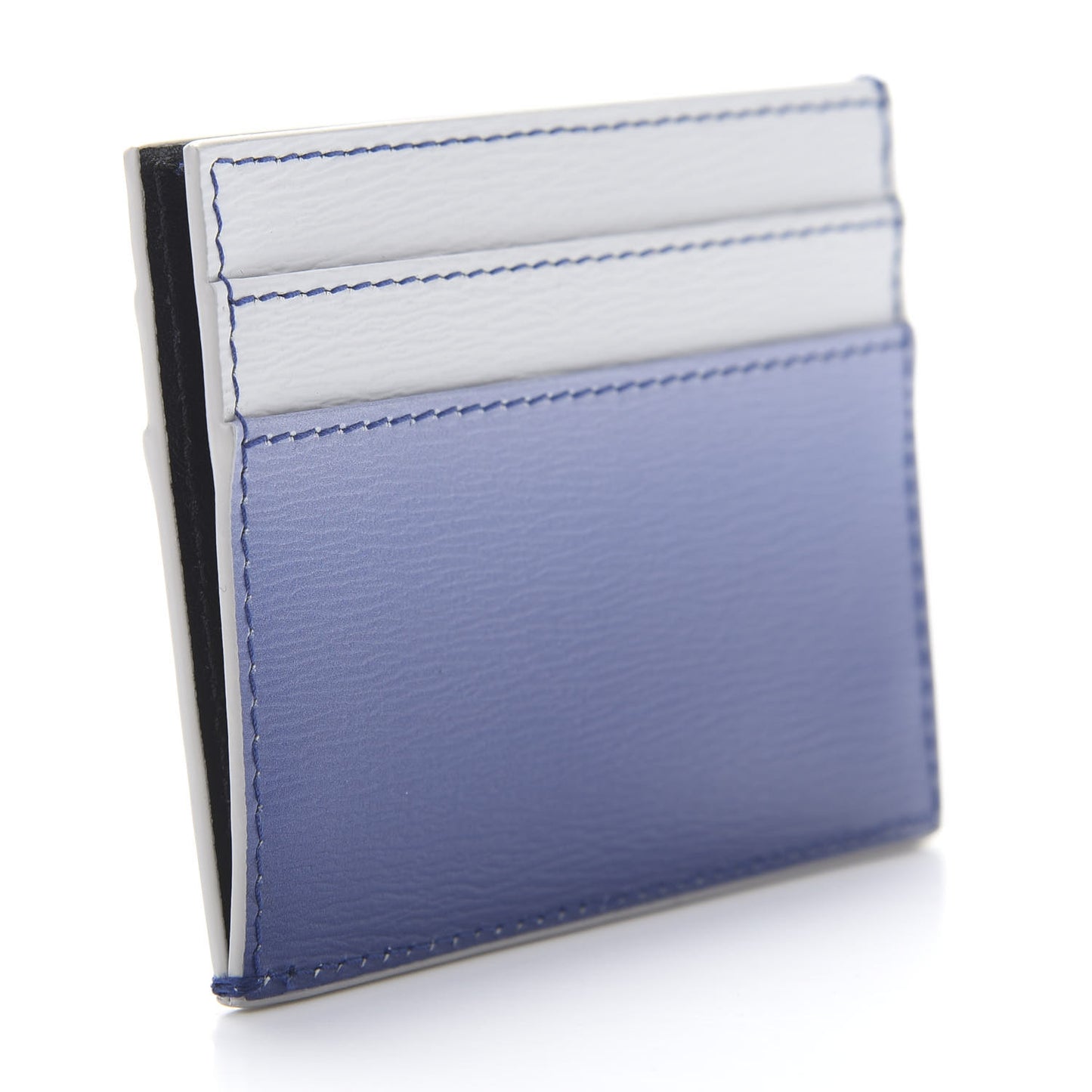 HOMME Textured Calfskin Gradient Card Holder Blue