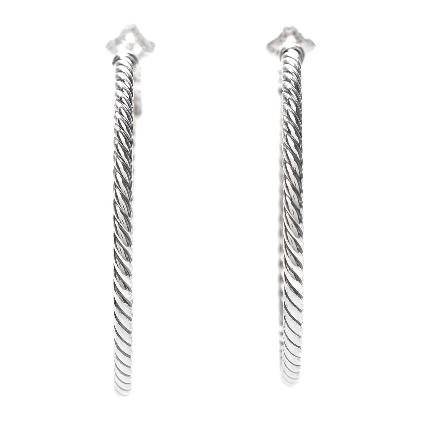 Sterling Silver Large Cable Classics Hoop Earrings