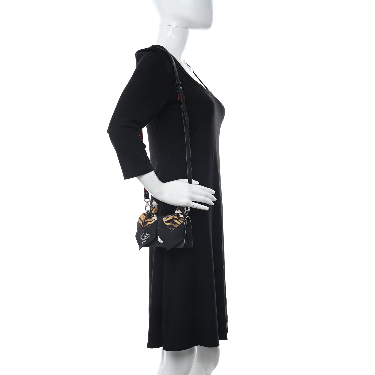 Christian Louboutin Grained Calfskin Nano Elisa Top Handle Bag Black 2 of 9