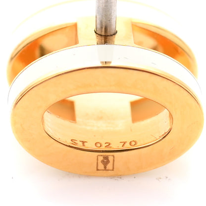 Hermes Gold Lacquered Mini Pop H Earrings White 5 of 6