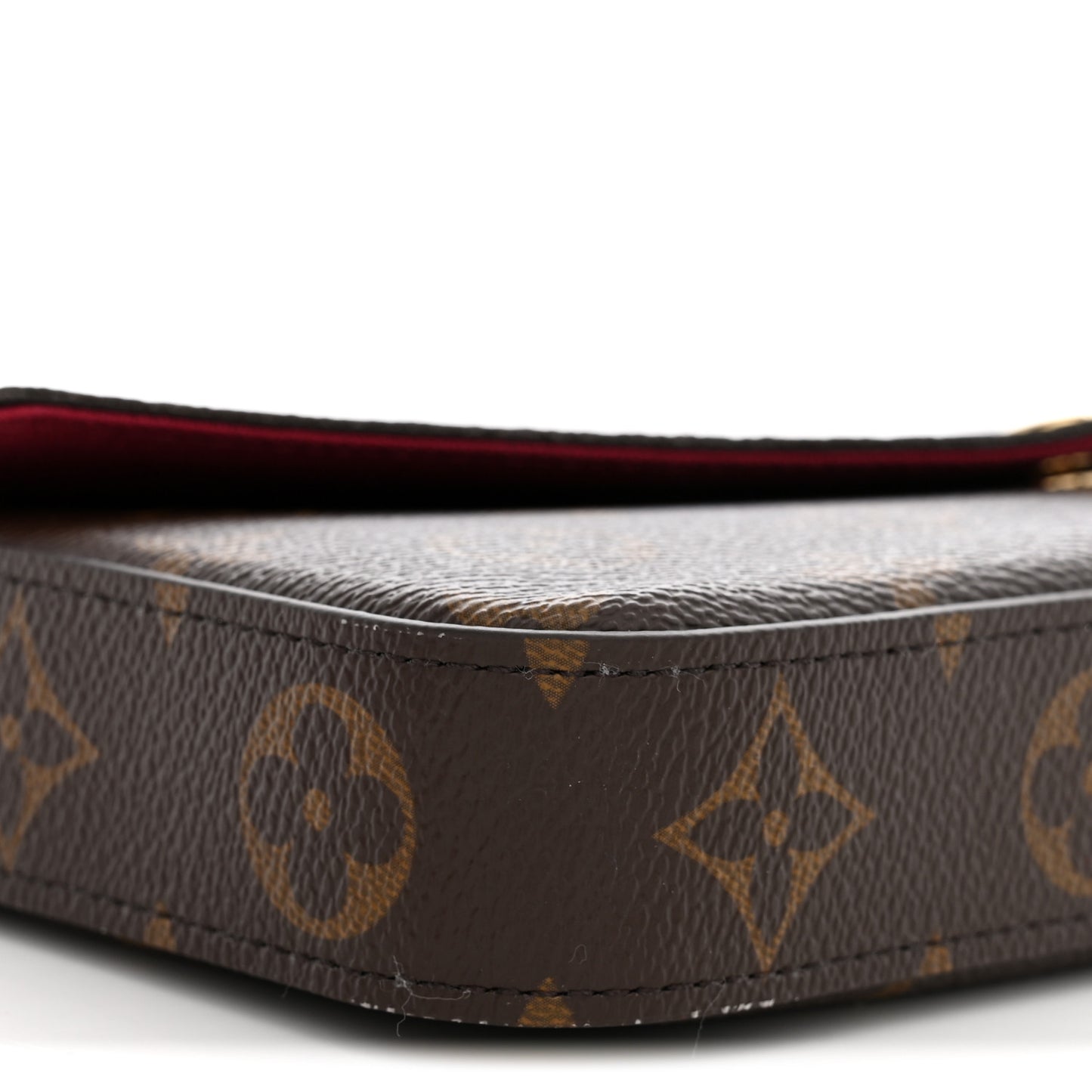Monogram Pochette Felicie Chain Wallet Fuchsia
