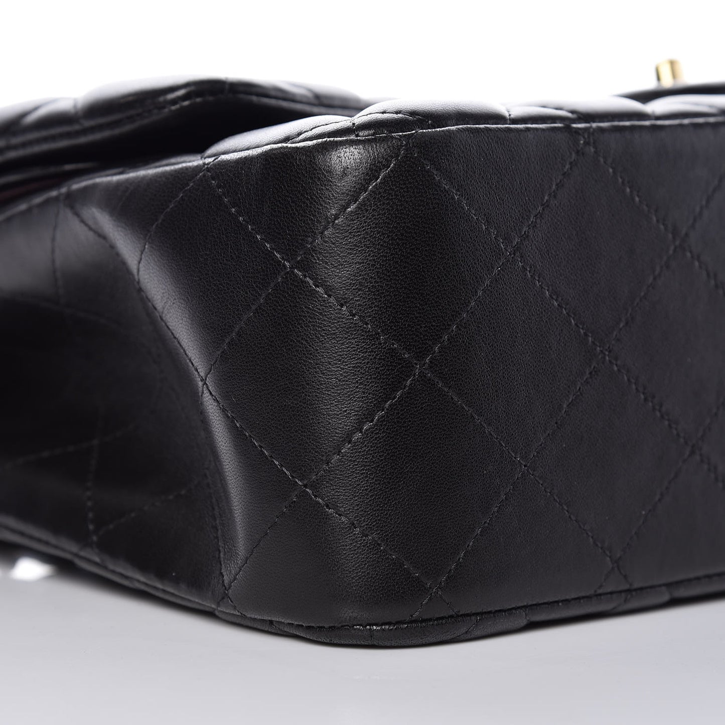 Lambskin Quilted Jumbo Double Flap Black