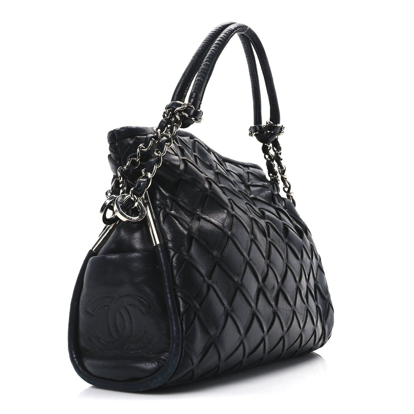 Lambskin Woven Small Ultimate Soft Sombrero Hobo Black