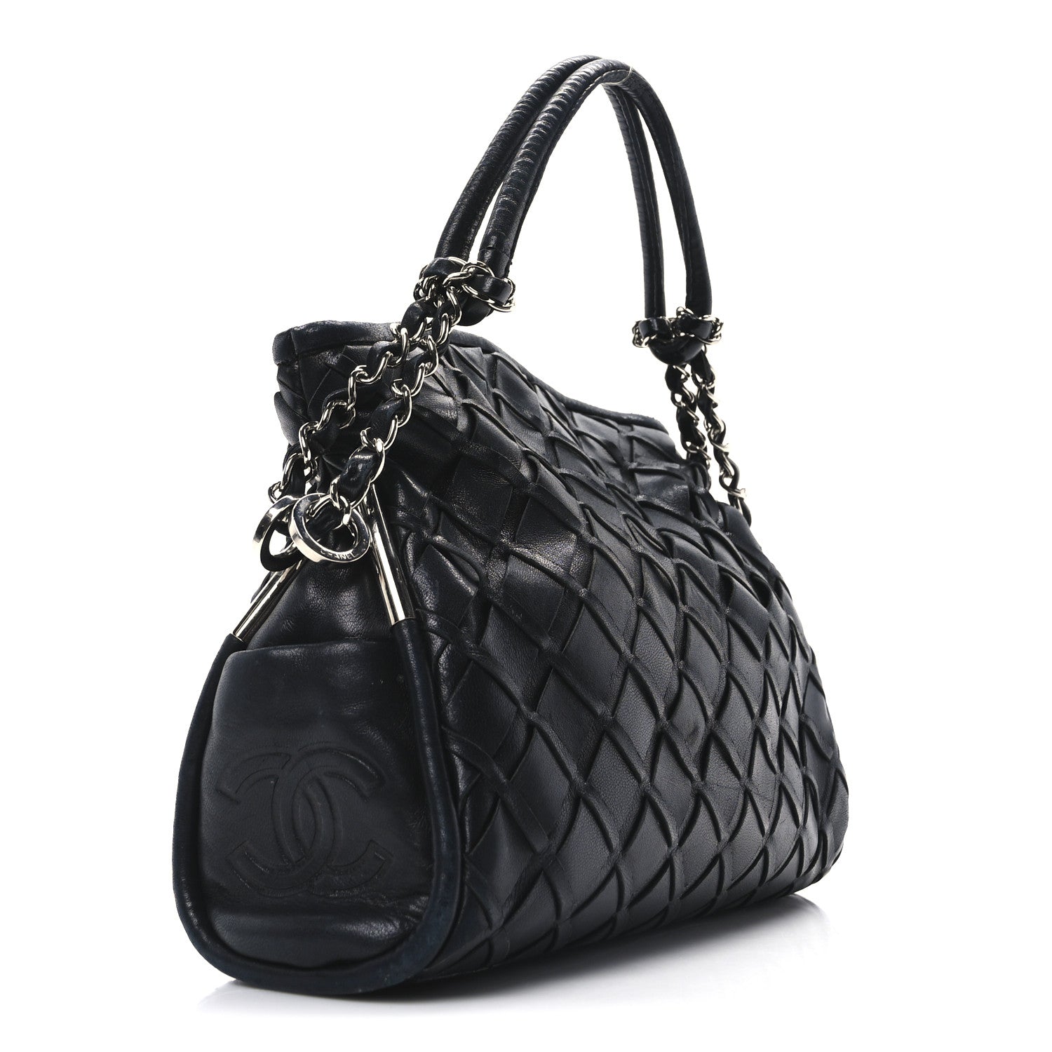 Chanel Lambskin Woven Small Ultimate Soft Sombrero Hobo Black 3 of 10