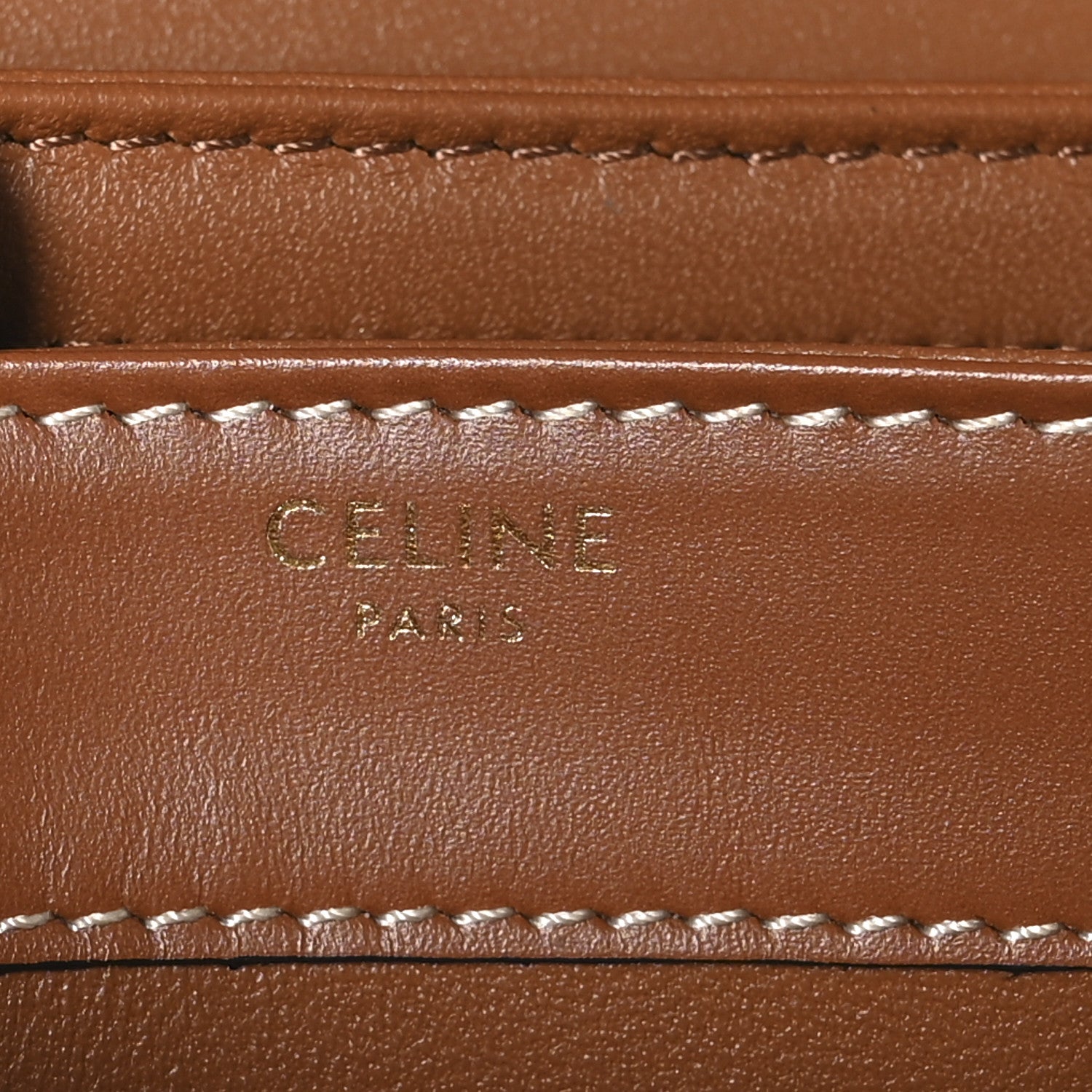 Celine Canvas Calfskin Triomphe Teen Besace Tan 6 of 9