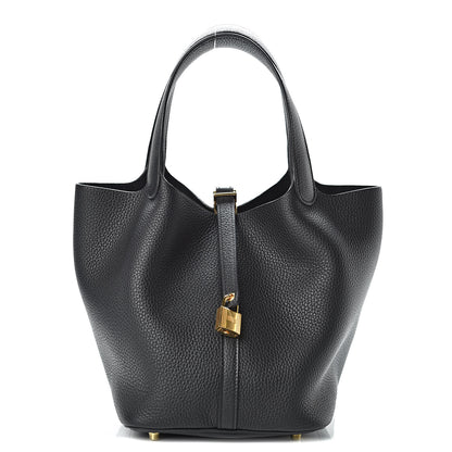 Hermes Taurillon Clemence Picotin Lock 22 MM Black 1 of 11