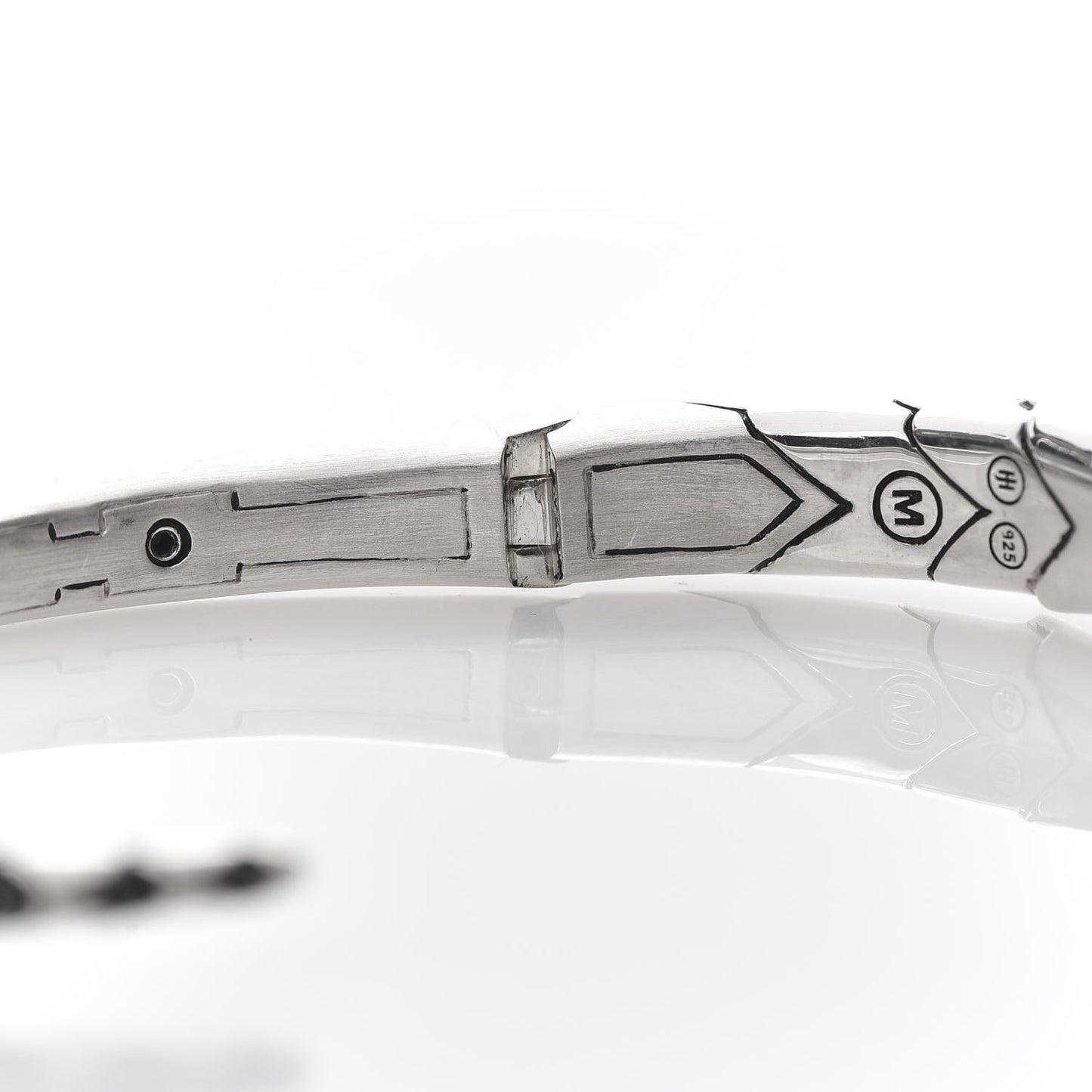 Sterling Silver Sapphire Spinel Naga Dragon Cuff Bracelet