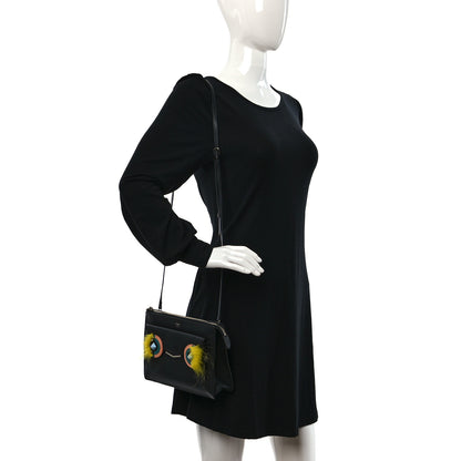 Fendi Vitello Dolce Fox Elaphe Ayers Hypnoteyes Min 2Jours Pouch Black Giallo Multicolor 2 of 15