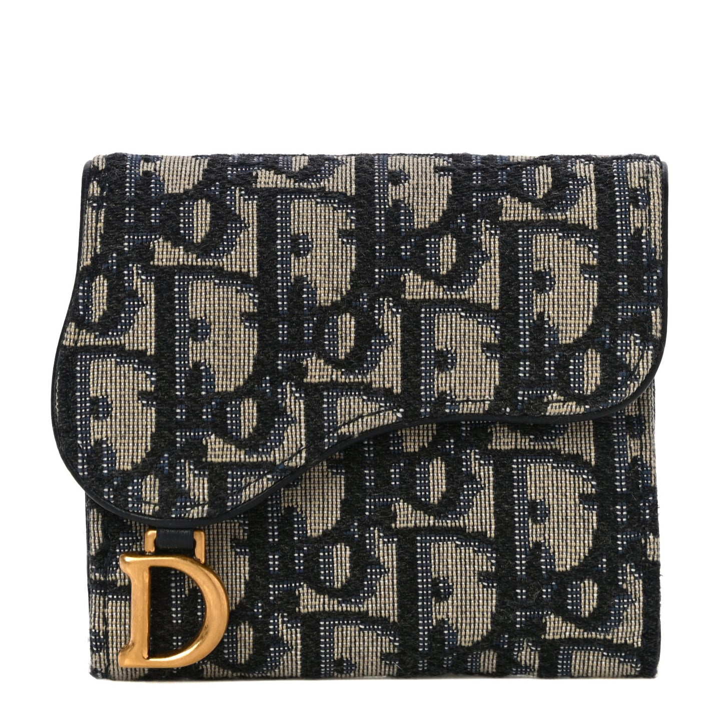 Oblique Saddle Lotus Wallet Blue