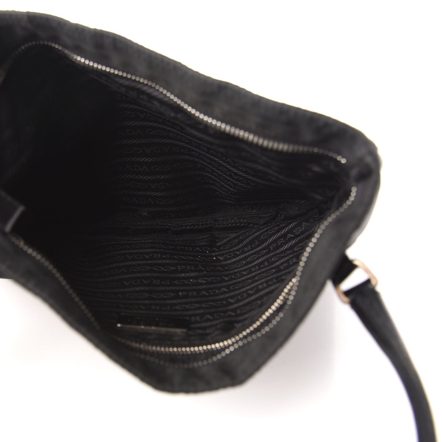 Tessuto Nylon Soft Calf Shoulder Bag Black