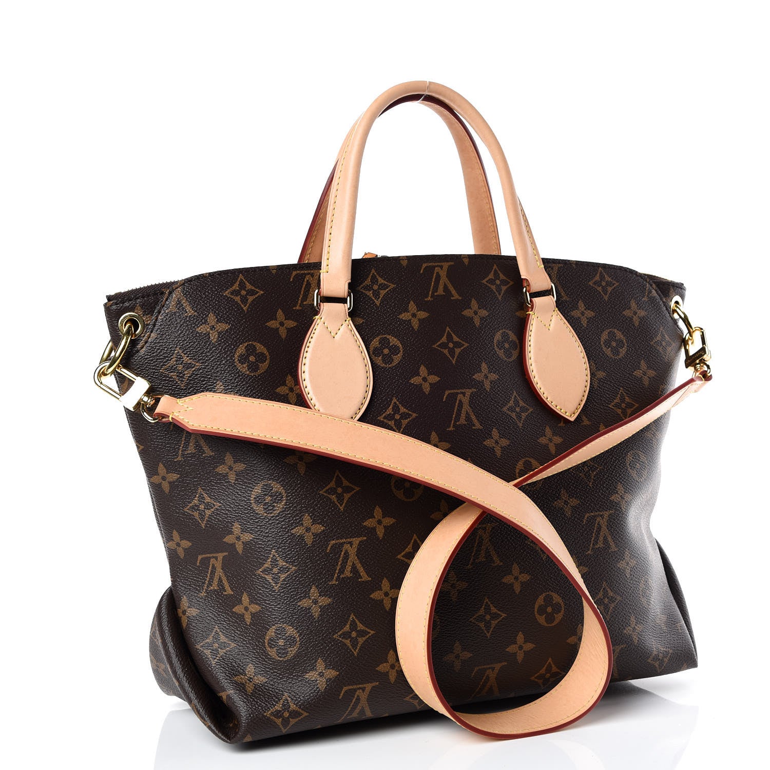 Louis Vuitton Monogram Flower Zipped Tote MM Beige 4 of 11