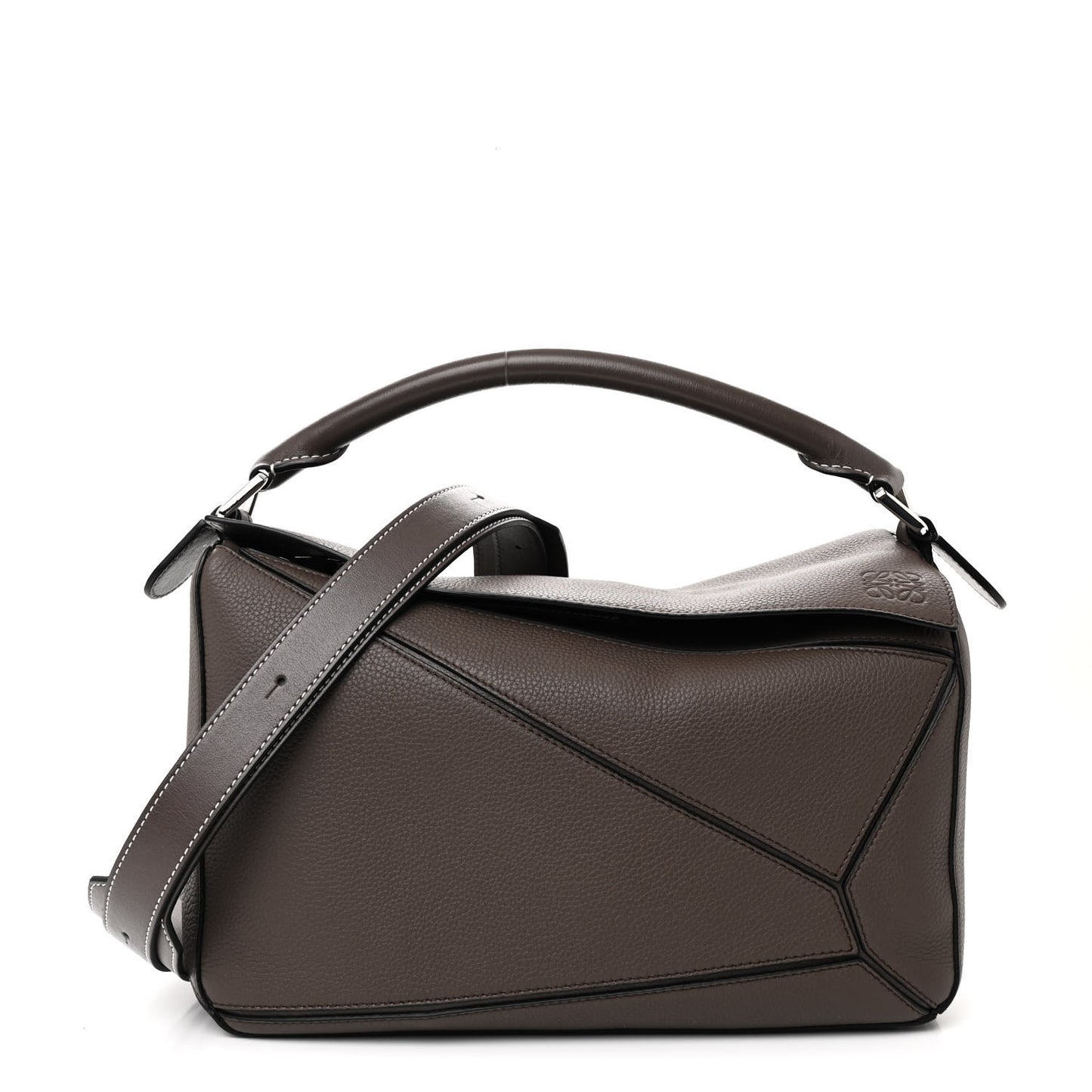 Calfskin Medium Puzzle Bag Dark Taupe
