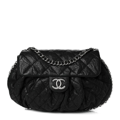 Chanel Washed Lambskin Quilted Medium Chain Around Messenger Black 1 of 12