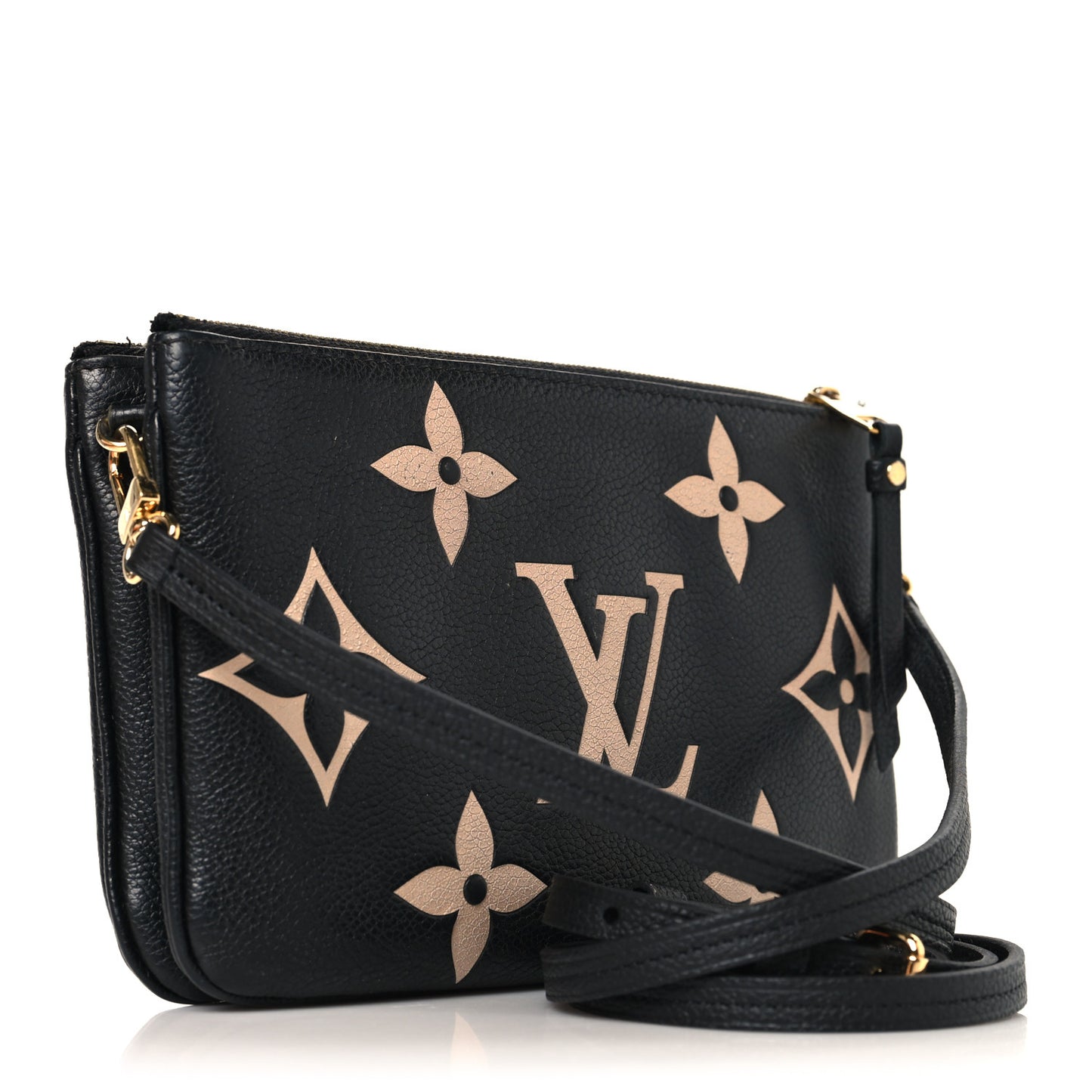 Empreinte Monogram Giant Double Zip Pochette Black Cream