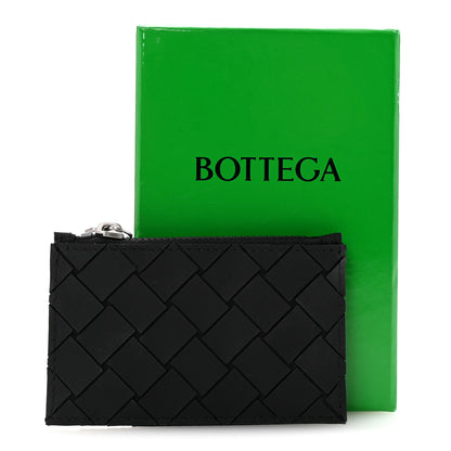 Bottega Veneta Rubber Nylon Intrecciato Zip Card Holder Black 7 of 7