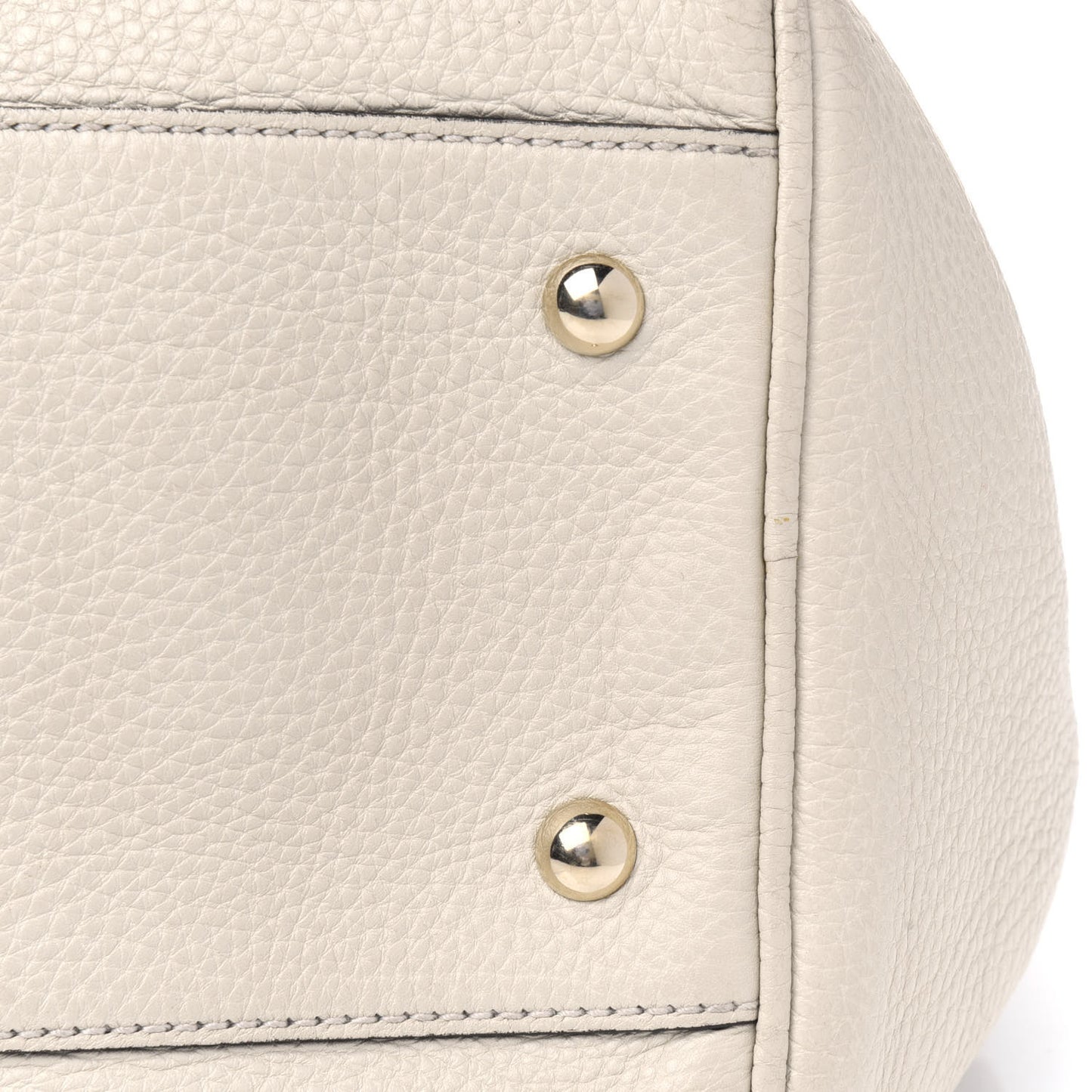Calfskin Bamboo Medium Shopper Boston Mystic White