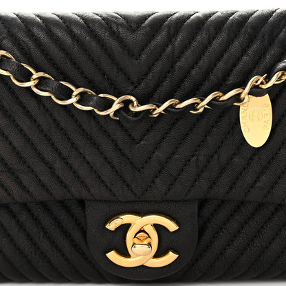 Chanel Calfskin Surpique Chevron Small Flap Black 8 of 10