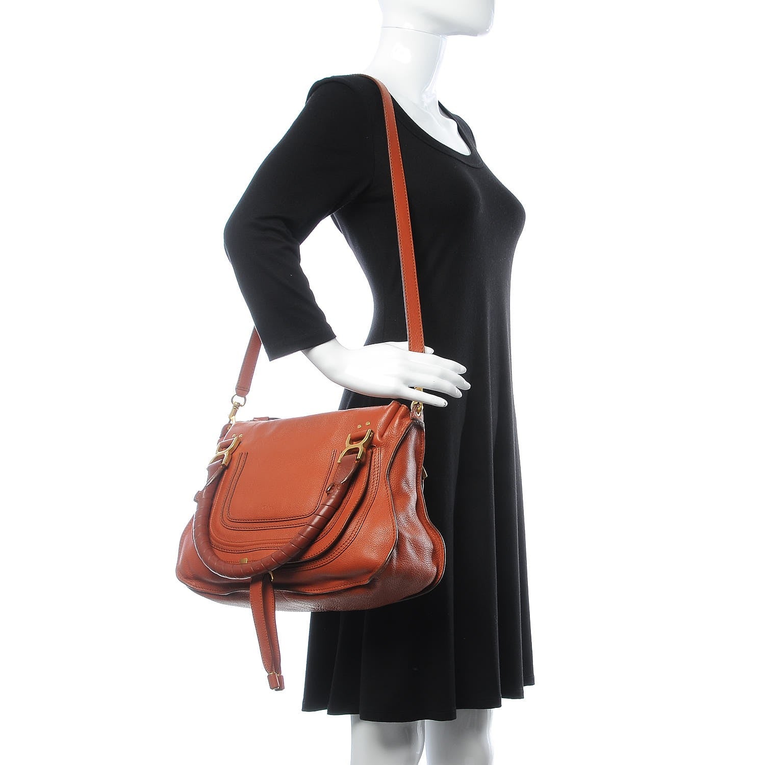 Chloe Calfskin Medium Marcie Satchel Tan 2 of 15