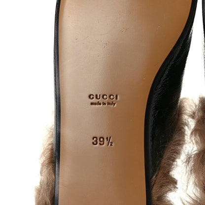 Gucci Patent Fur Womens Princetown Slippers 39.5 Black 6 of 7