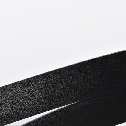 Chanel Glitter Calfskin CC Logo Skinny Belt 80 32 Silver 7 of 8