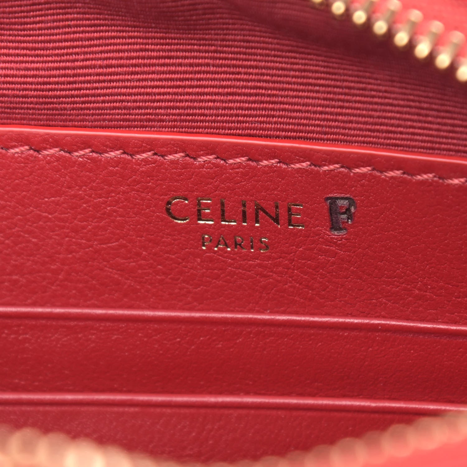 Celine Calfskin Quilted Small C Charm Bag Red 6 of 10