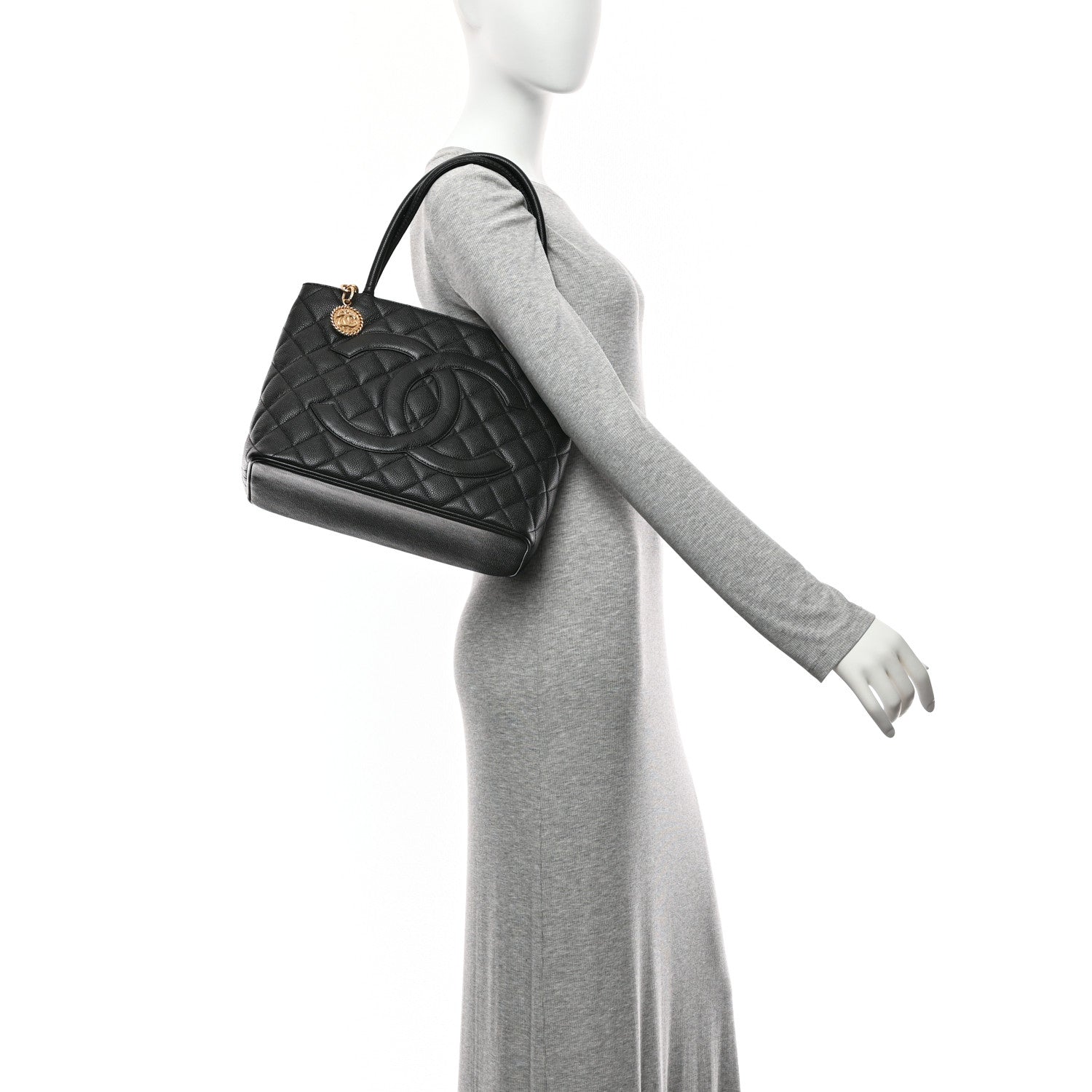 Chanel Caviar Quilted Medallion Tote Black 2 of 10