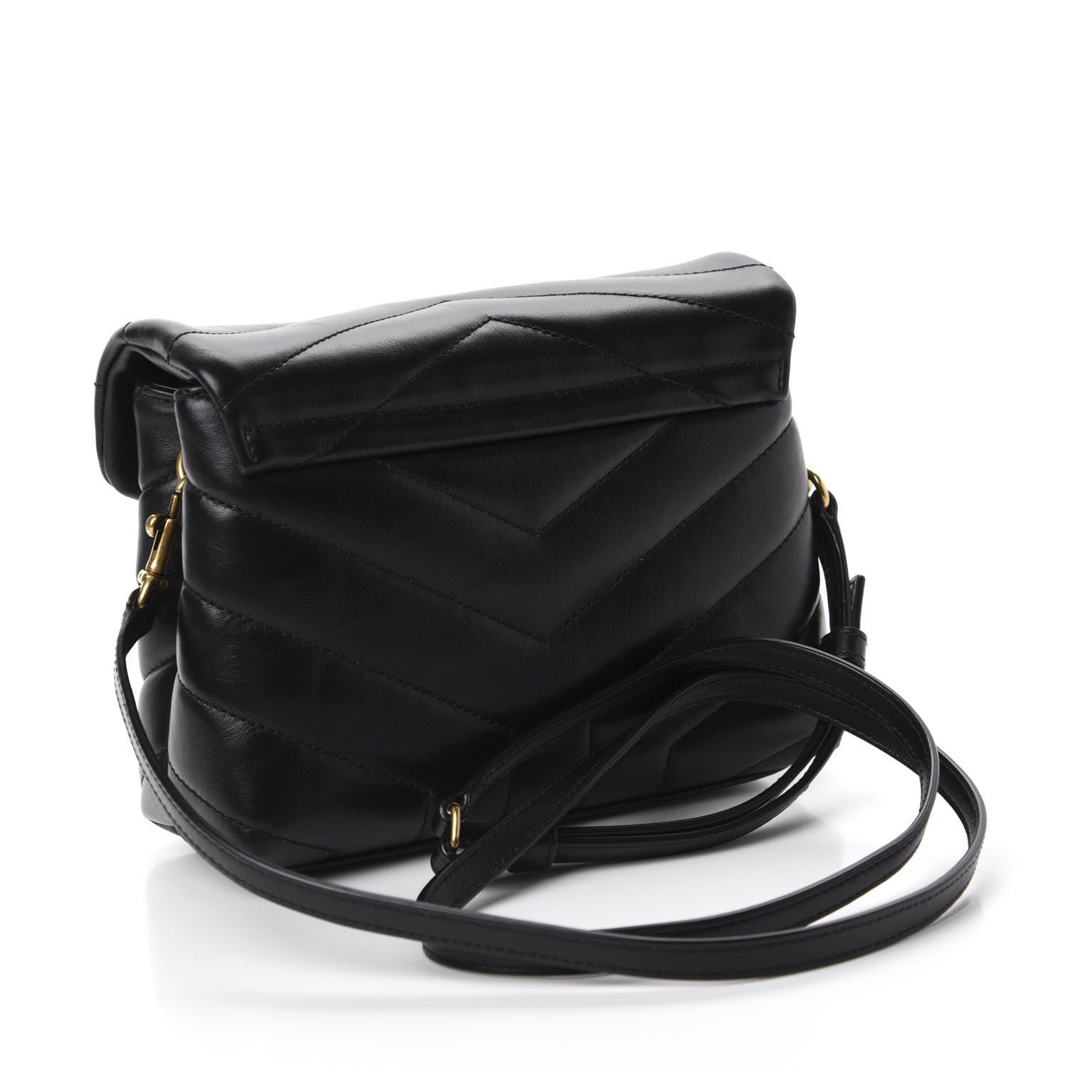 Saint Laurent Calfskin Y Quilted Monogram Toy Loulou Crossbody Bag Black 3 of 12