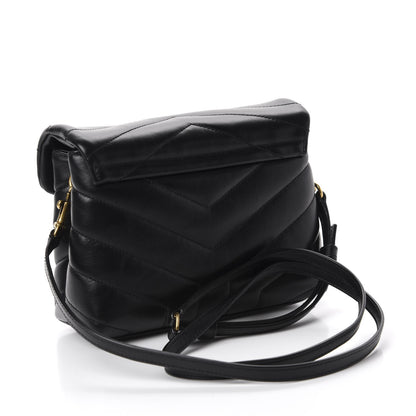 Saint Laurent Calfskin Y Quilted Monogram Toy Loulou Crossbody Bag Black 3 of 12