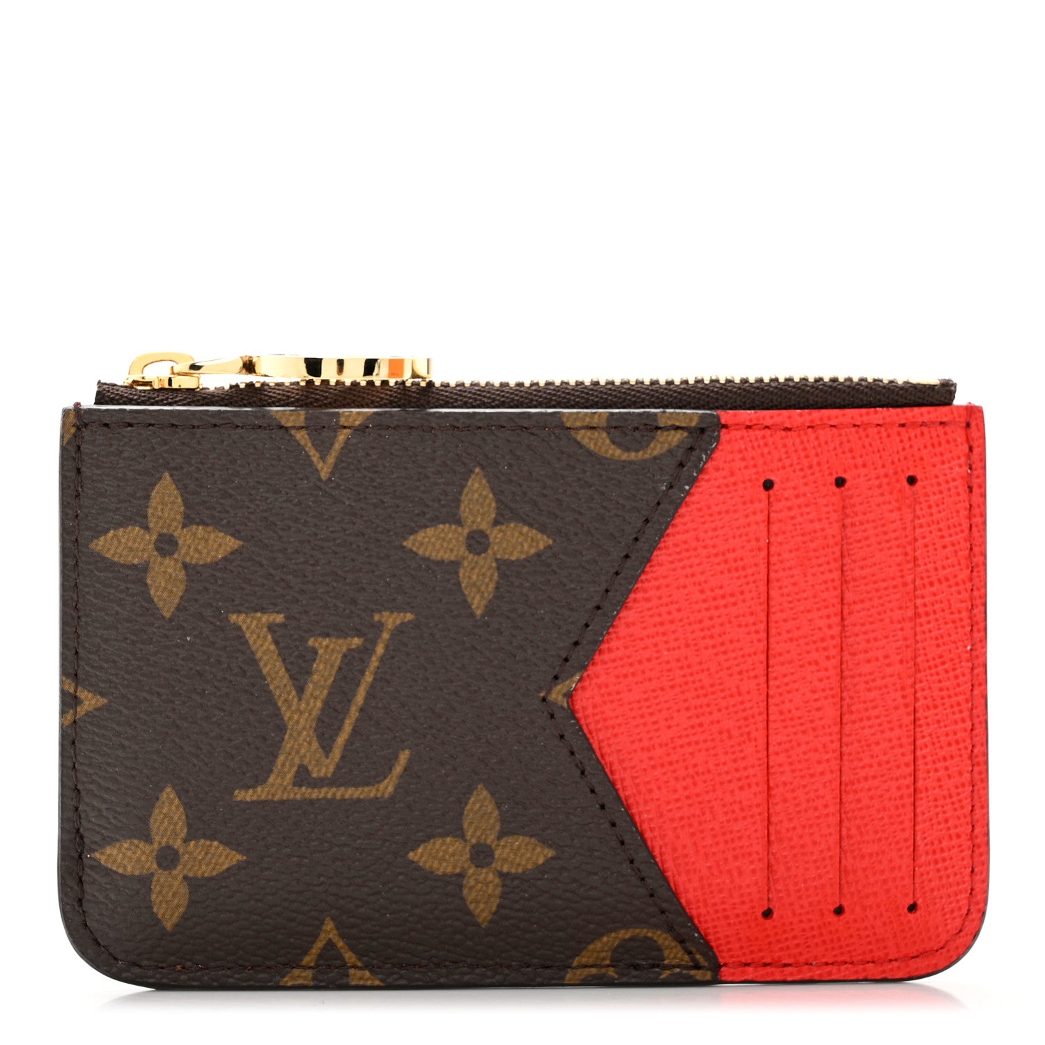 Louis Vuitton Monogram Zipped Romy Card Holder Red 1 of 7