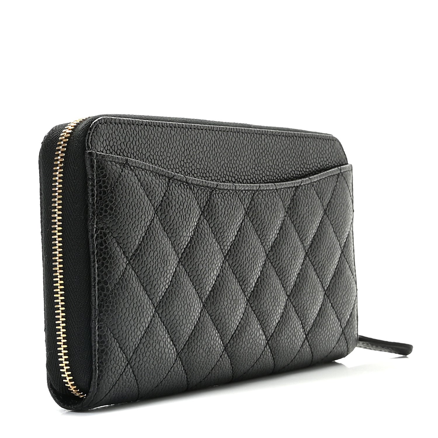 Chanel Caviar Quilted Large Gusset Zip Around Wallet Black 3 of 11