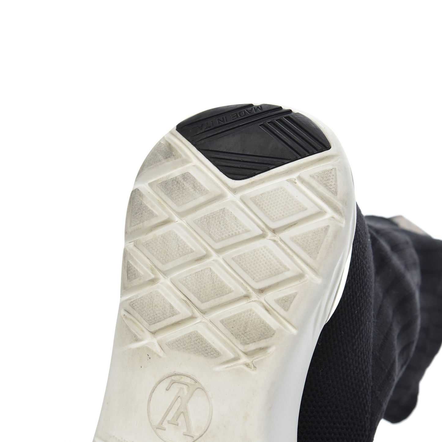 Stretch Fabric LV Black Heart Sock Sneaker 39 Black