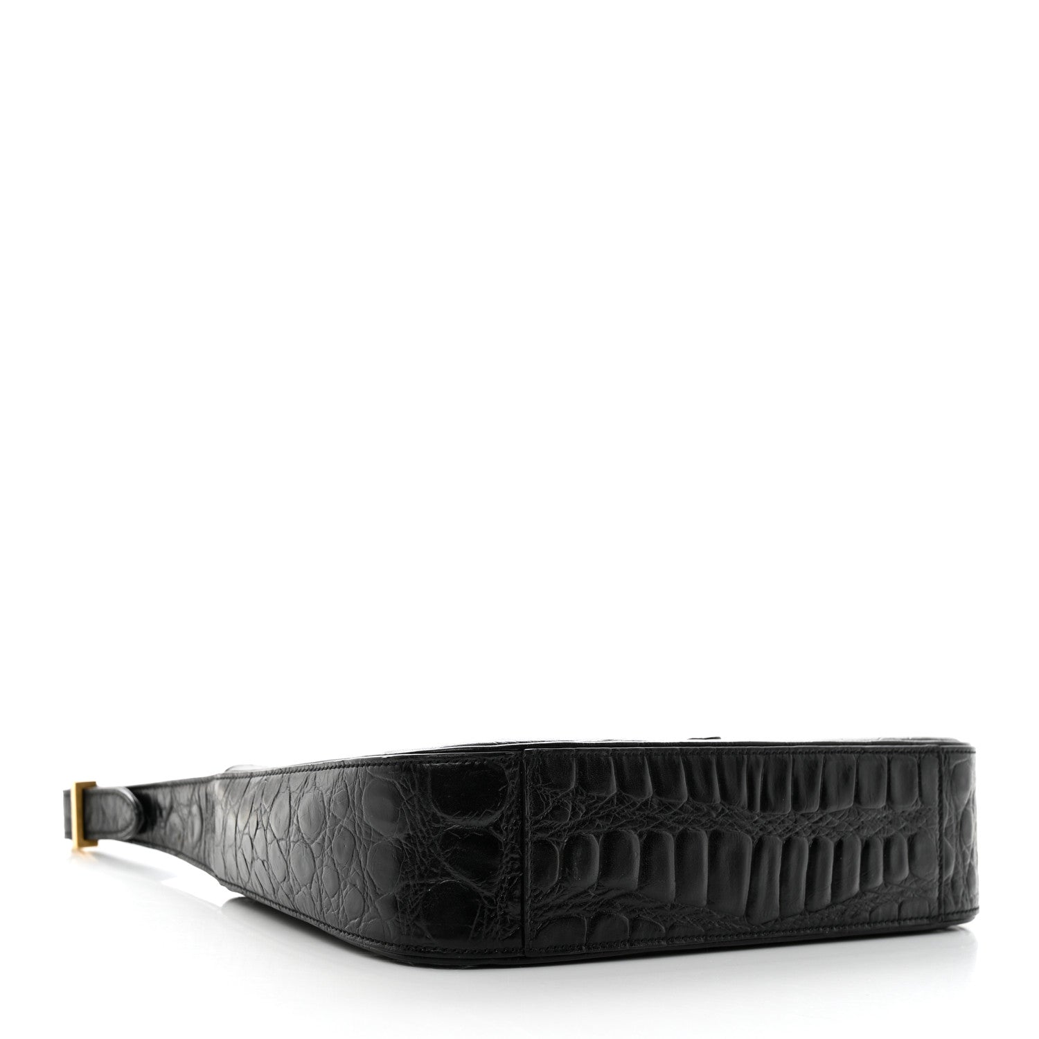 Saint Laurent Calfskin Crocodile Embossed LE 5 A 7 Hobo Black 4 of 10