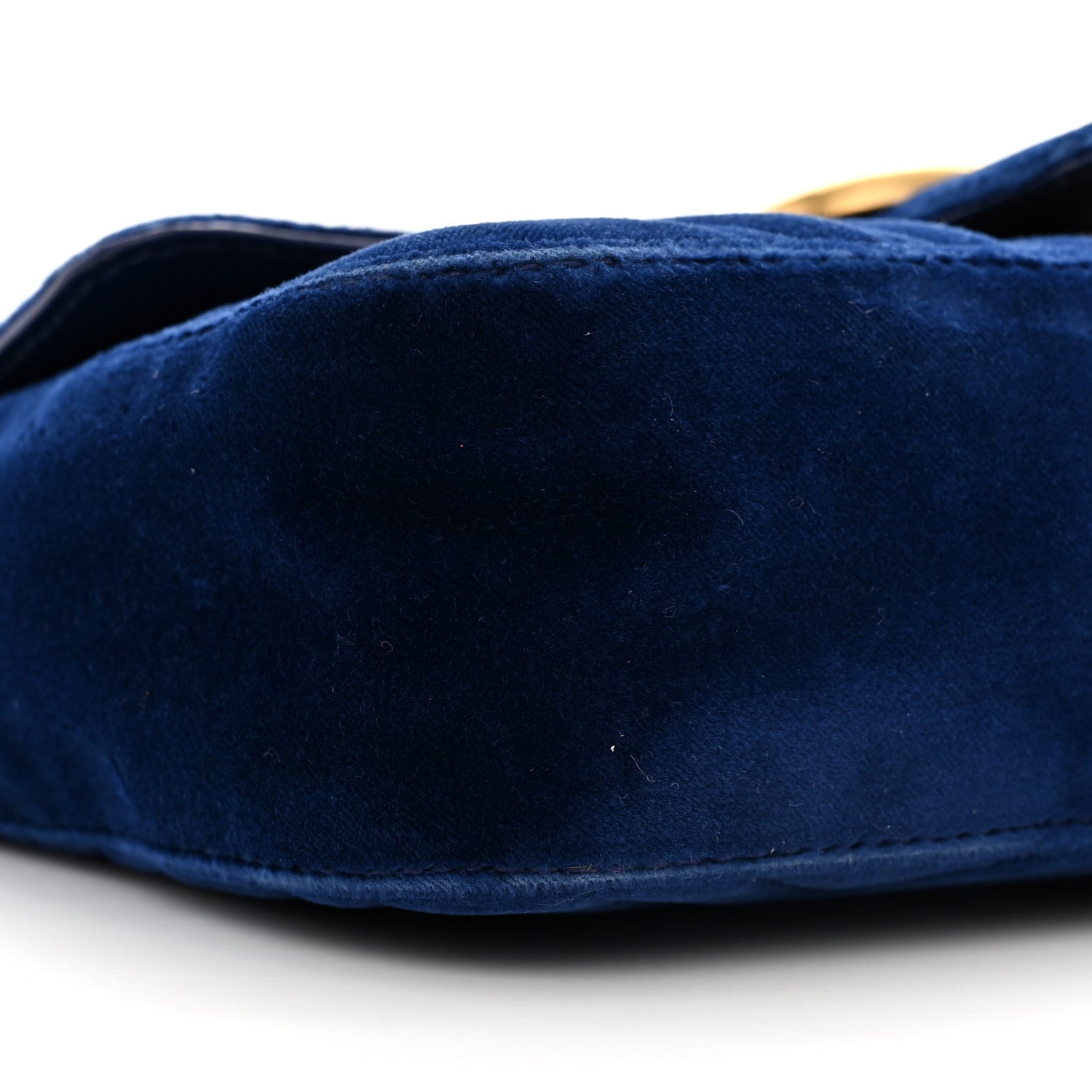 Gucci Velvet Matelasse Mini GG Marmont Shoulder Bag Cobalt Blue 10 of 12