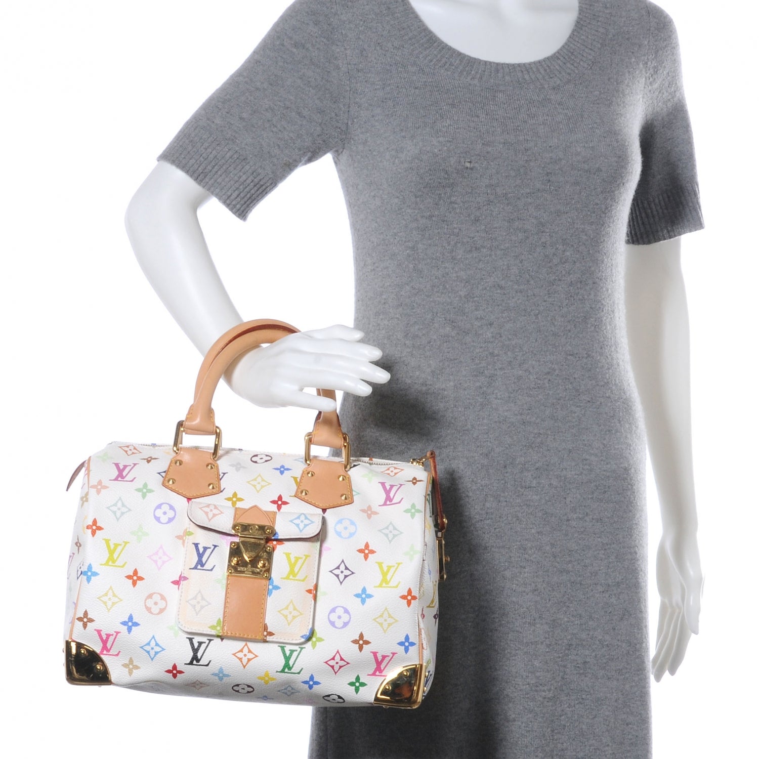 Louis Vuitton Monogram Multicolor Speedy 30 White 2 of 8