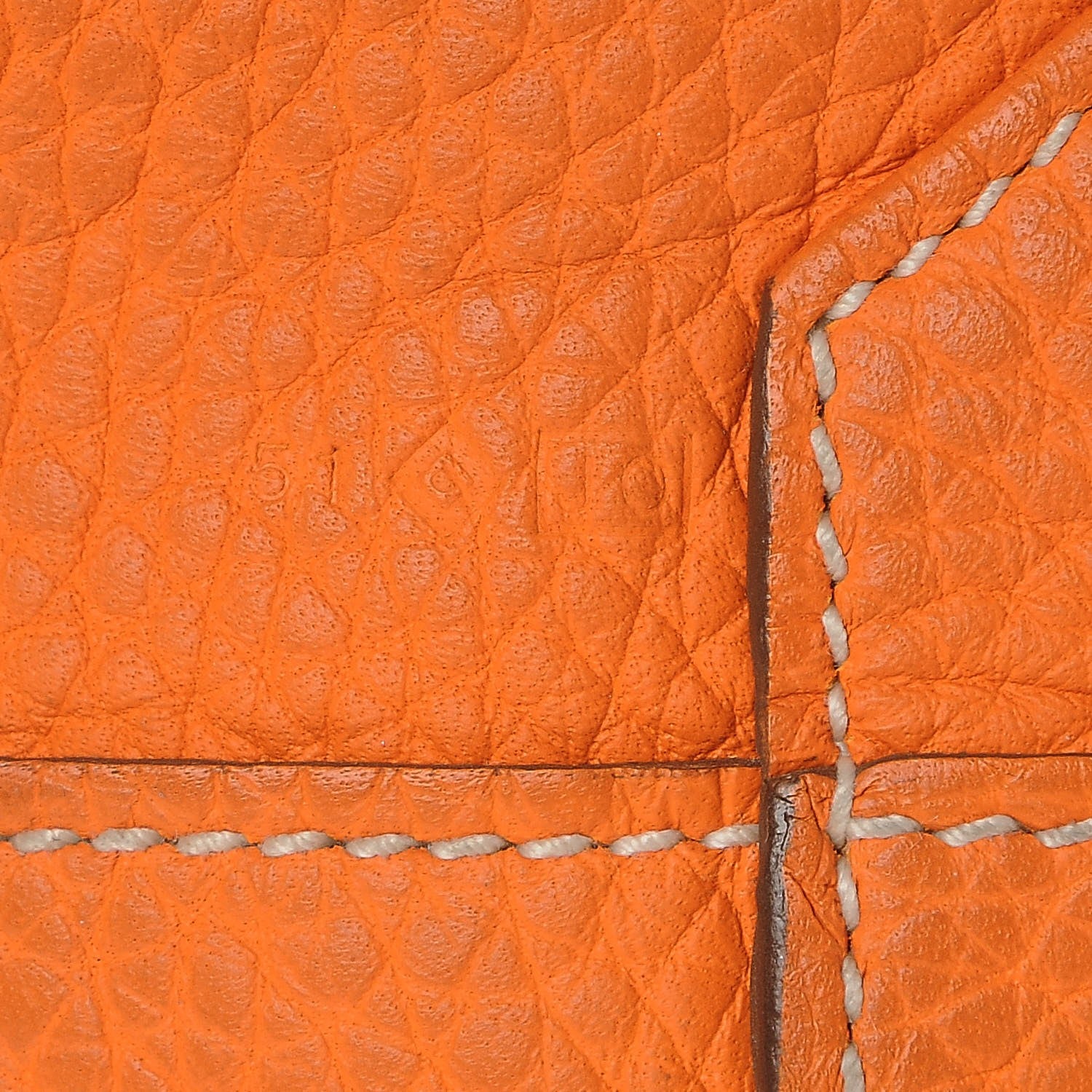 Hermes Taurillon Clemence Double Sens 45 Reversible Tote Orange Gris Perle 11 of 15