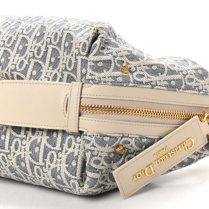 Christian Dior Oblique Raffia Effect Small D-Journey Bag Blue Light Biscuit 10 of 10