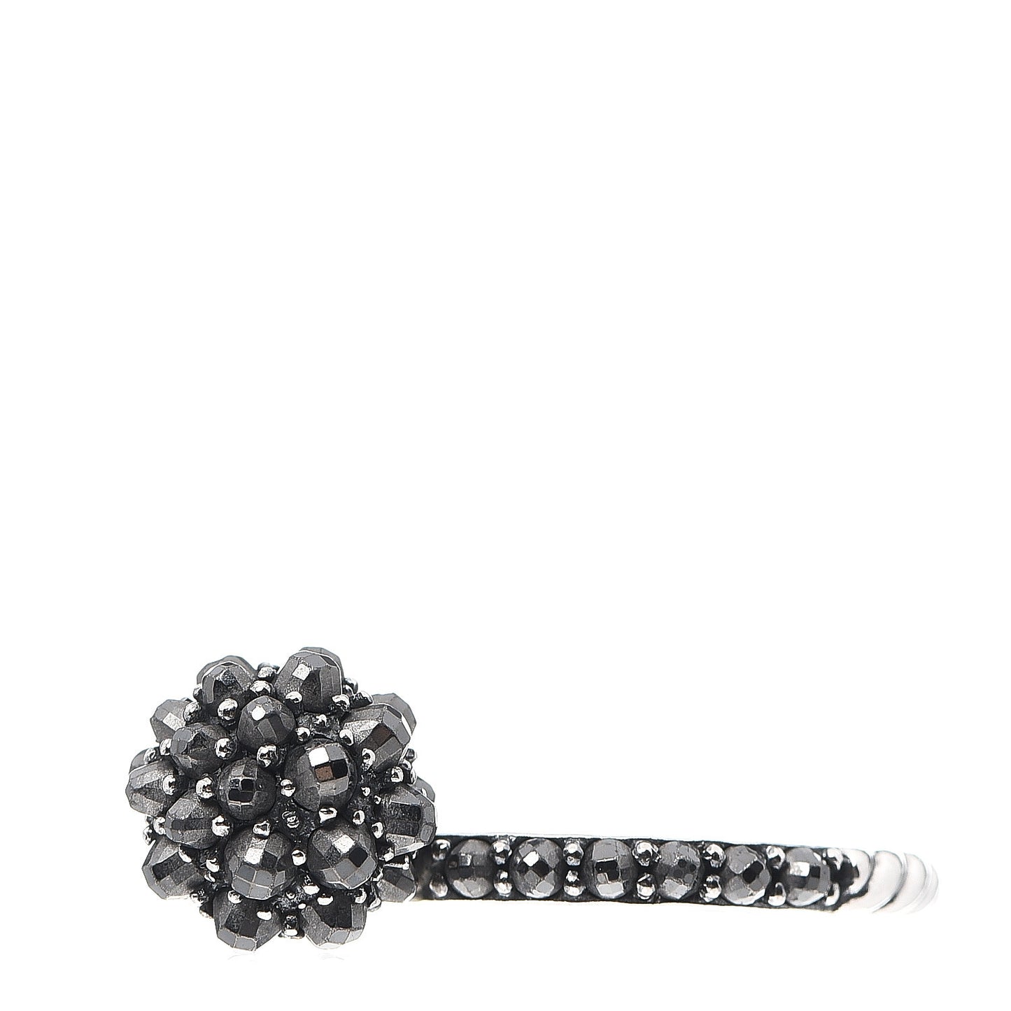 Sterling Silver Hematine Cable Berries Ring 57 8