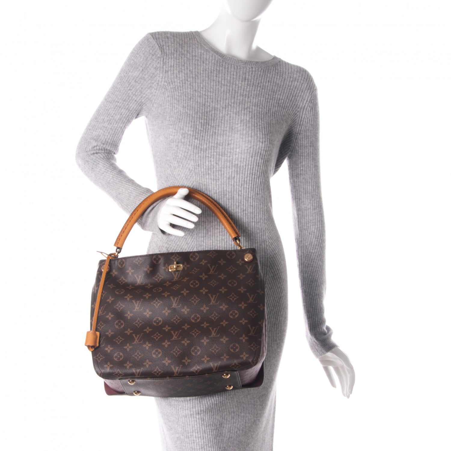 Louis Vuitton Monogram Python Ostrich Gaia Bordeaux 2 of 8