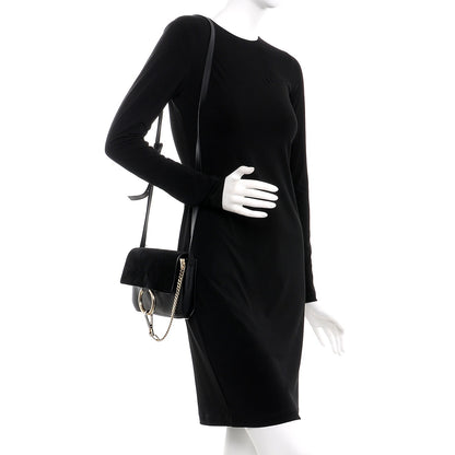 Chloe Suede Calfskin Small Faye Shoulder Bag Black 2 of 8