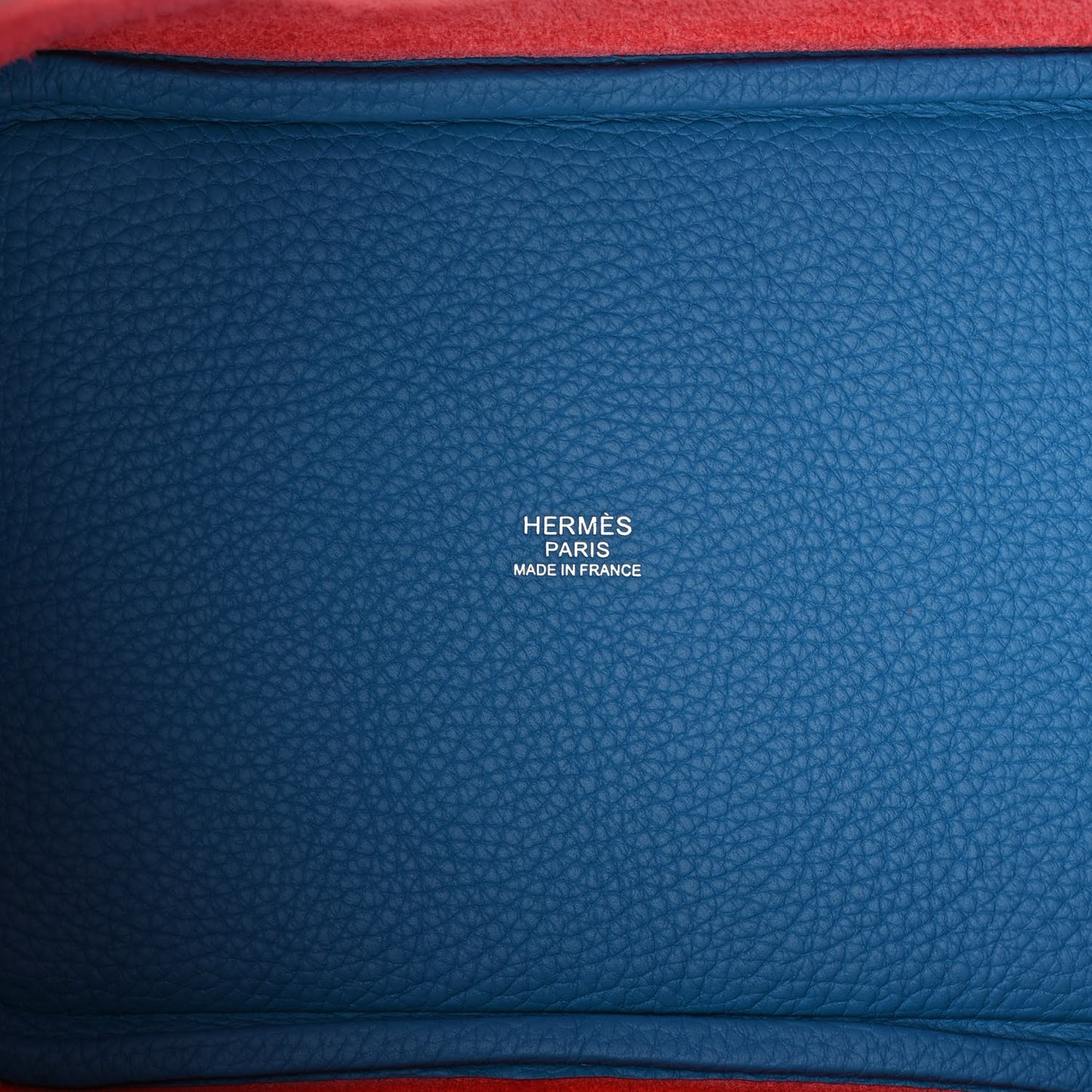 Taurillon Clemence Tri-Color Picotin Lock 18 PM Rouge Coeur Rose Extreme Bleu Zanzibar