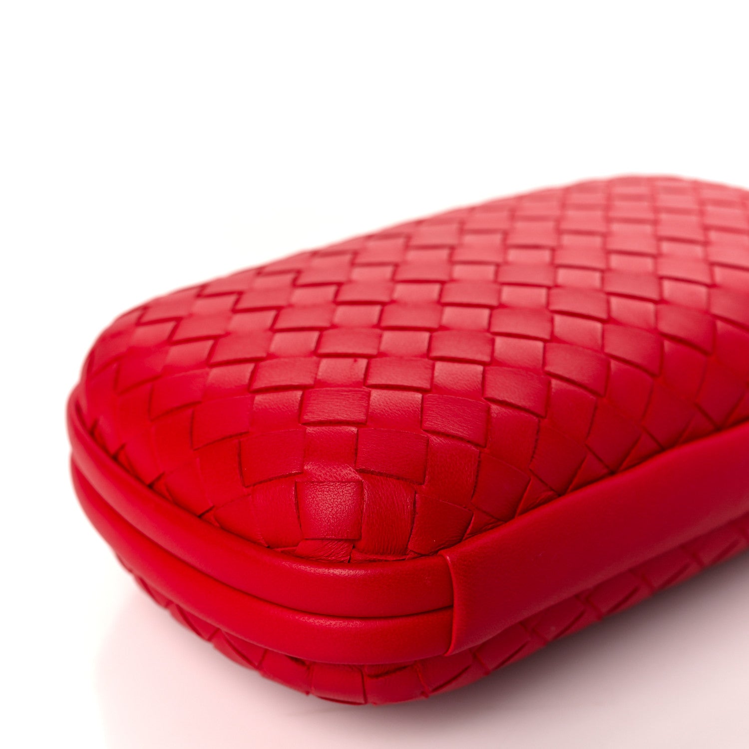 Bottega Veneta Nappa Intrecciato Chain Knot Clutch China Red 7 of 8